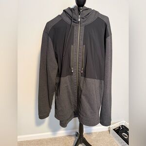 Lululemon Hooded Zip Jacket XXL Black Gray Athleisure Zip Pocket Hoodie